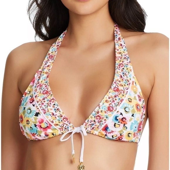 Bleu Rod Beattie Flower Hour Triangle Bikini Hipster Top swimsuit. Swimwear 8 - Picture 4 of 8